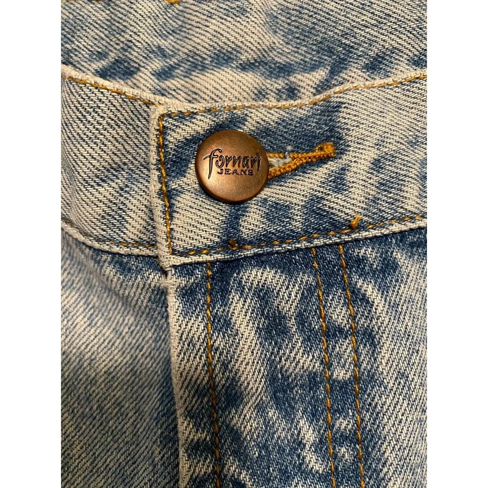 Vintage Fornari Jeans Womens 28 Blue Light Wash Denim 90s Italian Hi Rise Cotton - Picture 7 of 16